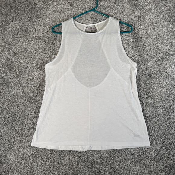 Nike Tank Top Womens Medium White Dri-FIT Racerback Open Back Athletic Gym Yoga - Picture 1 of 6
